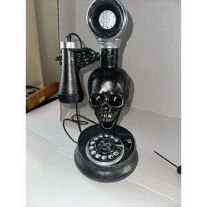 Animated Haunted Skull Rotary Phone w/ Lights & Sound - Telephone Halloween Prop